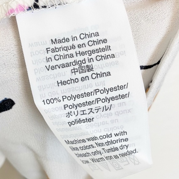 Madewell Button-Back Tie Tee Sweet Blossoms White Floral Cropped J8906 - Picture 5 of 6